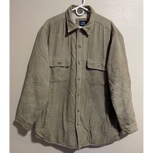 VINTAGE HIGH SIERRA Men's XL Beige Sherpa Lined Corduroy Button Up‎ Jacket J-531